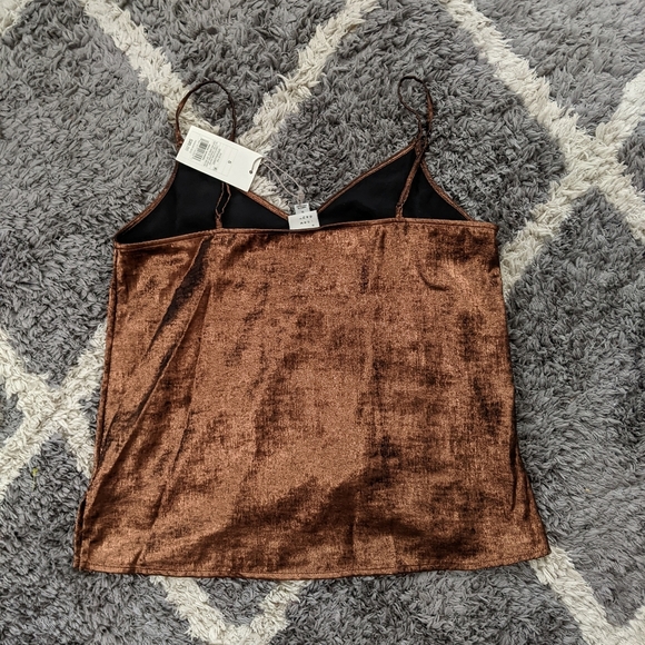 NWT A New Day Women's V-Neck Cami Metallic Copper Gold Tank Top Size S - Picture 6 of 8